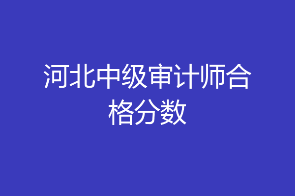河北中级审计师合格分数