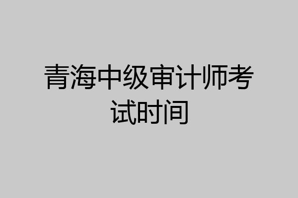 青海中级审计师考试时间