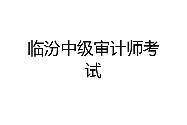 临汾中级审计师考试