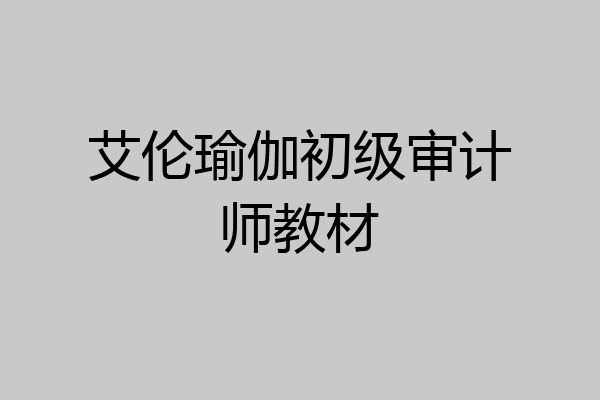 艾伦瑜伽初级审计师教材