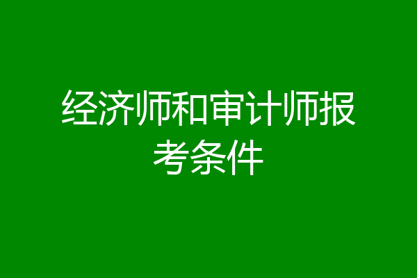 经济师和审计师报考条件