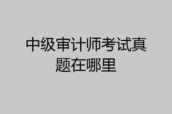 中级审计师考试真题在哪里