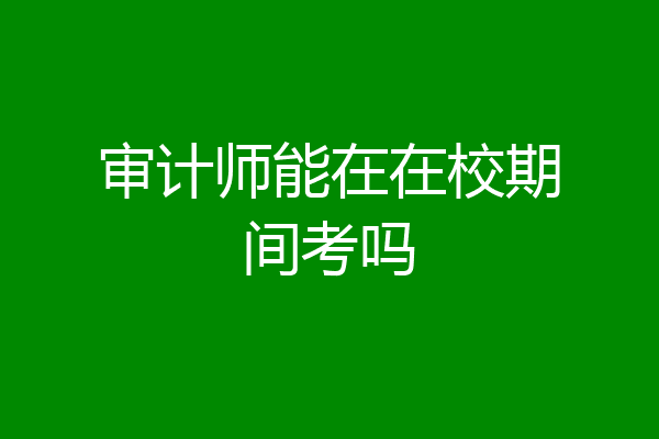 审计师能在在校期间考吗