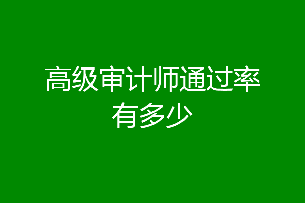 高级审计师通过率有多少