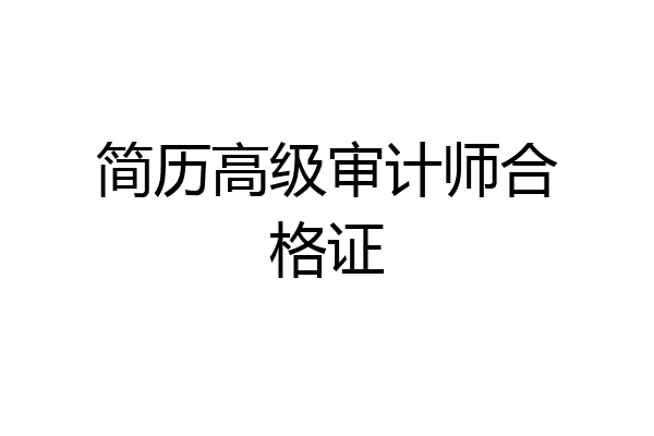 简历高级审计师合格证