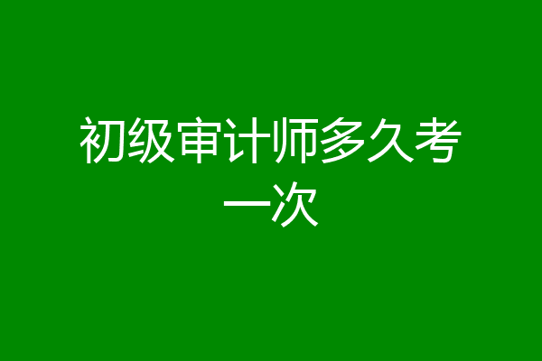 初级审计师多久考一次