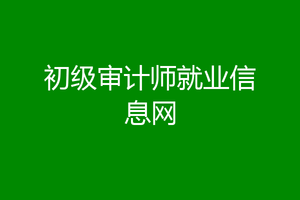 初级审计师就业信息网