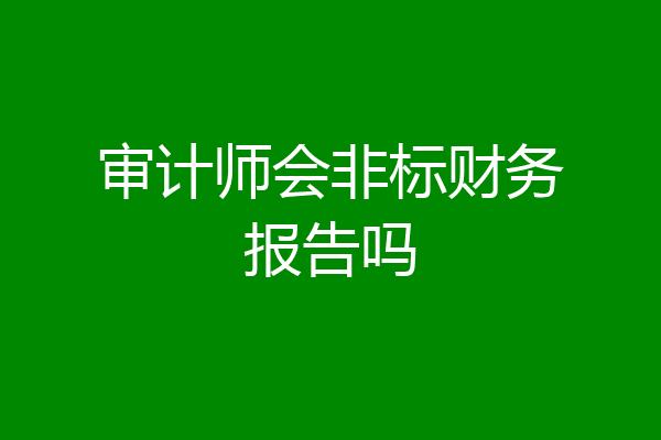 审计师会非标财务报告吗