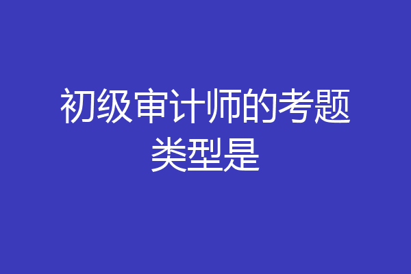 初级审计师的考题类型是