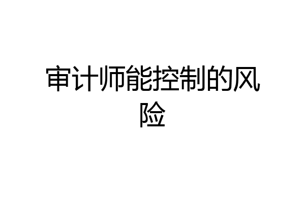 审计师能控制的风险