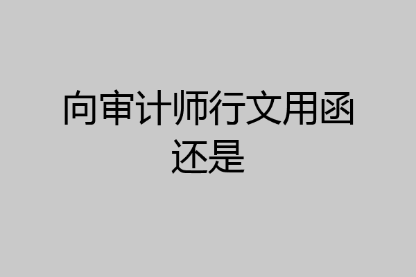 向审计师行文用函还是