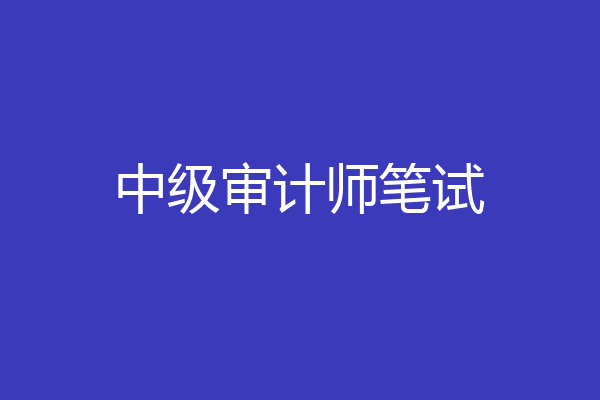 中级审计师笔试