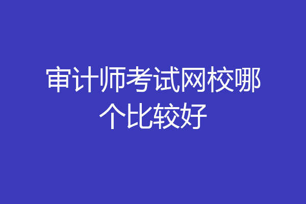 审计师考试网校哪个比较好