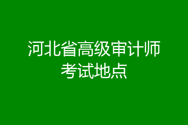 河北省高级审计师考试地点