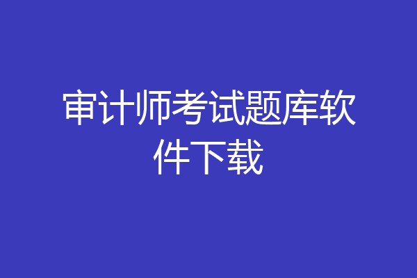审计师考试题库软件下载