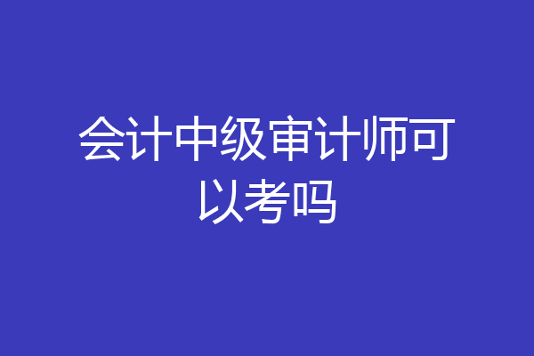 会计中级审计师可以考吗
