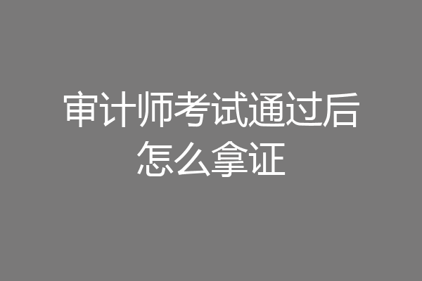 审计师考试通过后怎么拿证