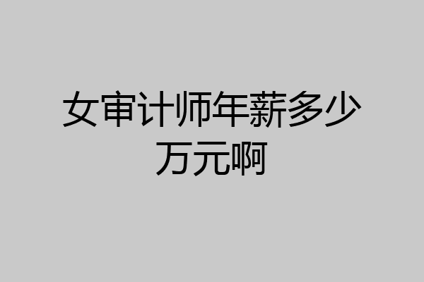 女审计师年薪多少万元啊