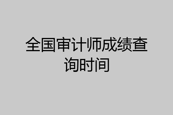 全国审计师成绩查询时间