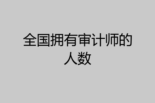 全国拥有审计师的人数