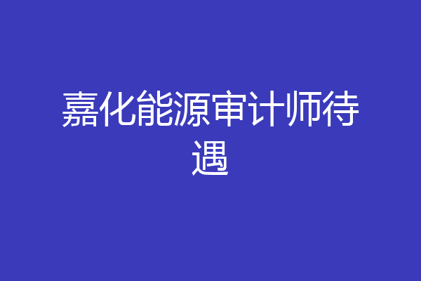 嘉化能源审计师待遇