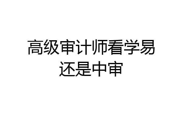 高级审计师看学易还是中审