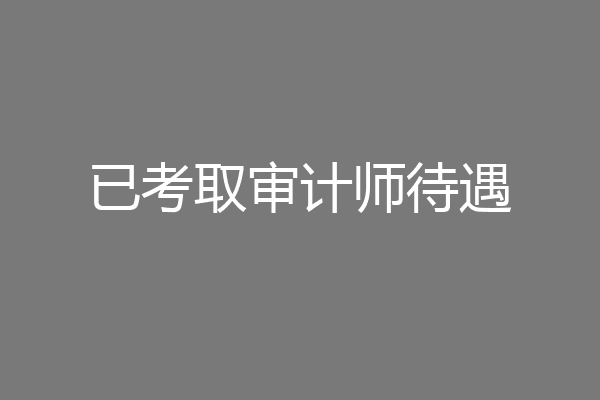 已考取审计师待遇