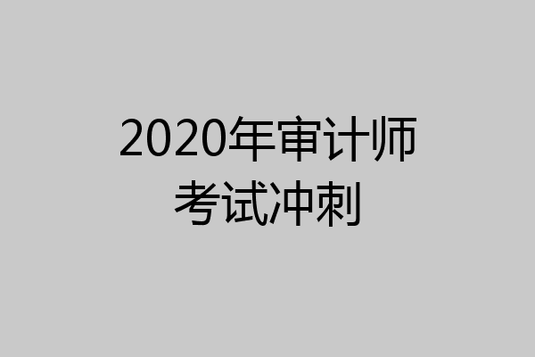 2020年审计师考试冲刺