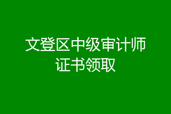 文登区中级审计师证书领取