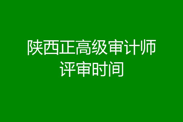 陕西正高级审计师评审时间