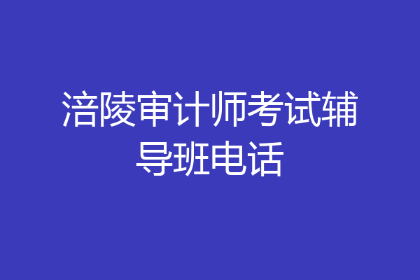 涪陵审计师考试辅导班电话