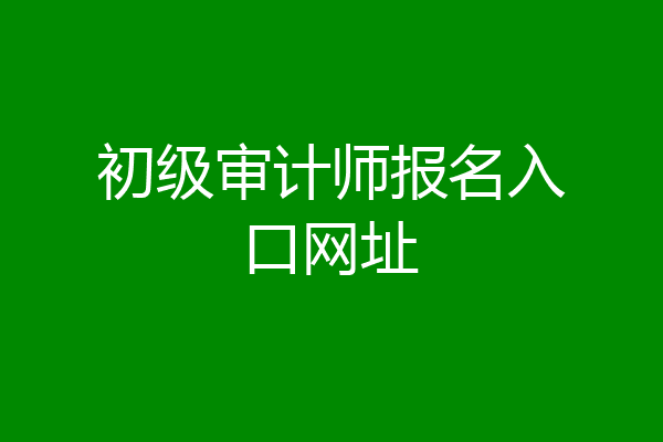 初级审计师报名入口网址