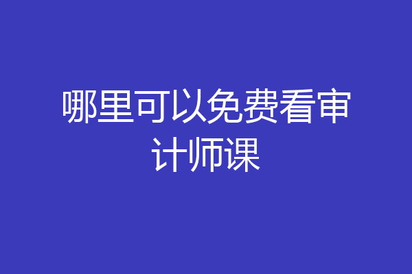 哪里可以免费看审计师课