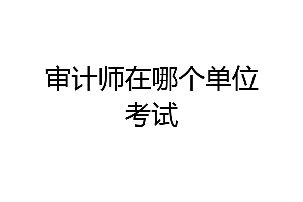 审计师在哪个单位考试