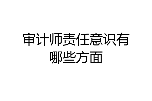 审计师责任意识有哪些方面