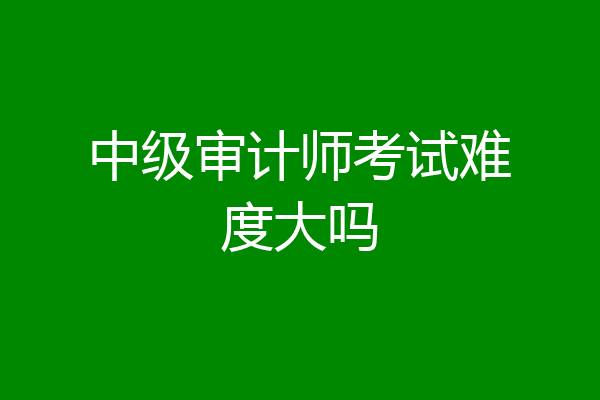 中级审计师考试难度大吗
