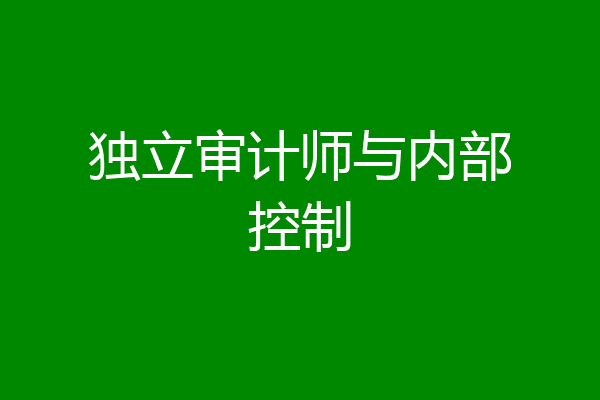 独立审计师与内部控制