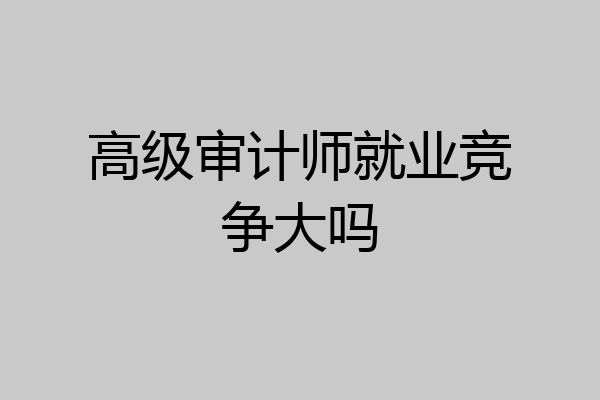 高级审计师就业竞争大吗
