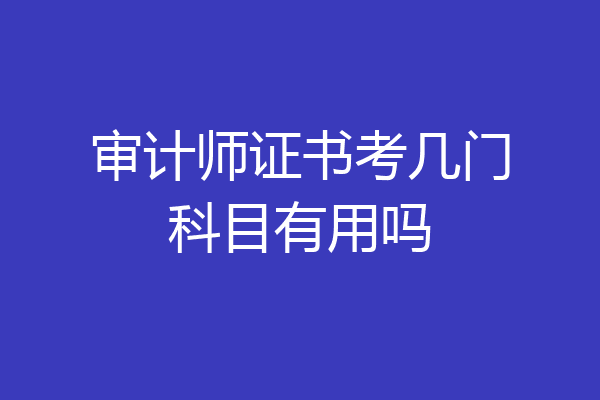 审计师证书考几门科目有用吗