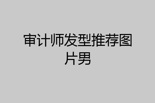 审计师发型推荐图片男