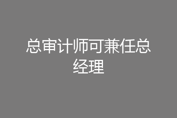 总审计师可兼任总经理