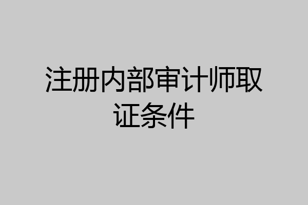 注册内部审计师取证条件