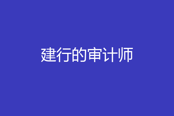 建行的审计师