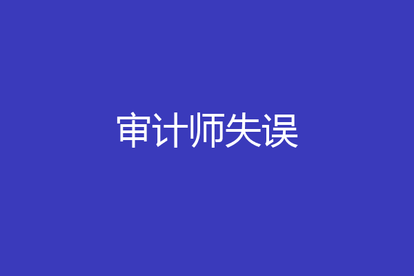 审计师失误