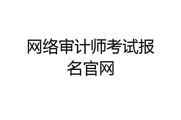 网络审计师考试报名官网