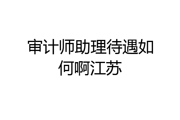 审计师助理待遇如何啊江苏