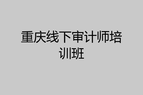 重庆线下审计师培训班