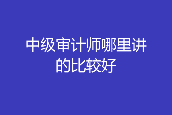 中级审计师哪里讲的比较好