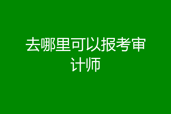 去哪里可以报考审计师