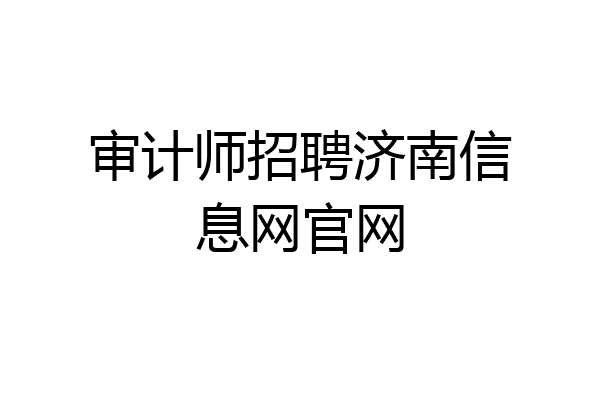 审计师招聘济南信息网官网